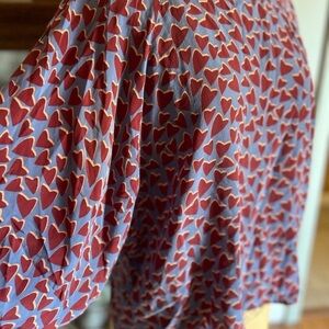 Anthropologie Maeve Size L 100% Silk Heart Blouse